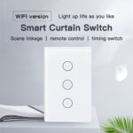 Tuya smart wifi+Bluetooth dual-mode smart curtain switch alexa voice remote control touch switch Fit for US&CA Wall Switches Compatible with Alexa and Google Home