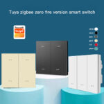 Tuya Zigbee Smart Switch Neutral Wire Required Switch Smart Home Voice Control Remote Control and Timer Compatible with Alexa/Google Assistant, Smart Hub Required
