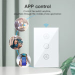 Tuya WiFi Smart Touch Wall Light Switch White, Tempered Glass Panel Touch Fan Switch, Timing and Voice Control, Works with Alexa and Google Home, Neutral Wire Required, US standard, No Hub Required