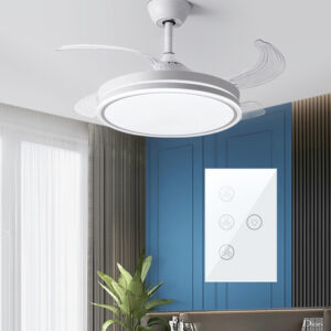 New Fans Lights Smart Switch, Electric Fan Switch Ceiling Fan Speed Controller Timer Function APP Touch Control, Compatible with Alexa and Google Home, Neutral Wire Required, US standard, No Hub Required